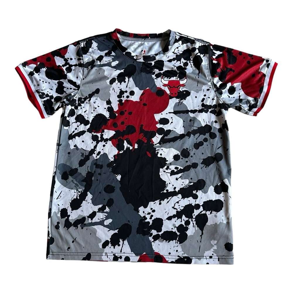 NBA Youth Camuflaje Red Fanatics NBA Chicago Bulls Shirt Jersey Size XL